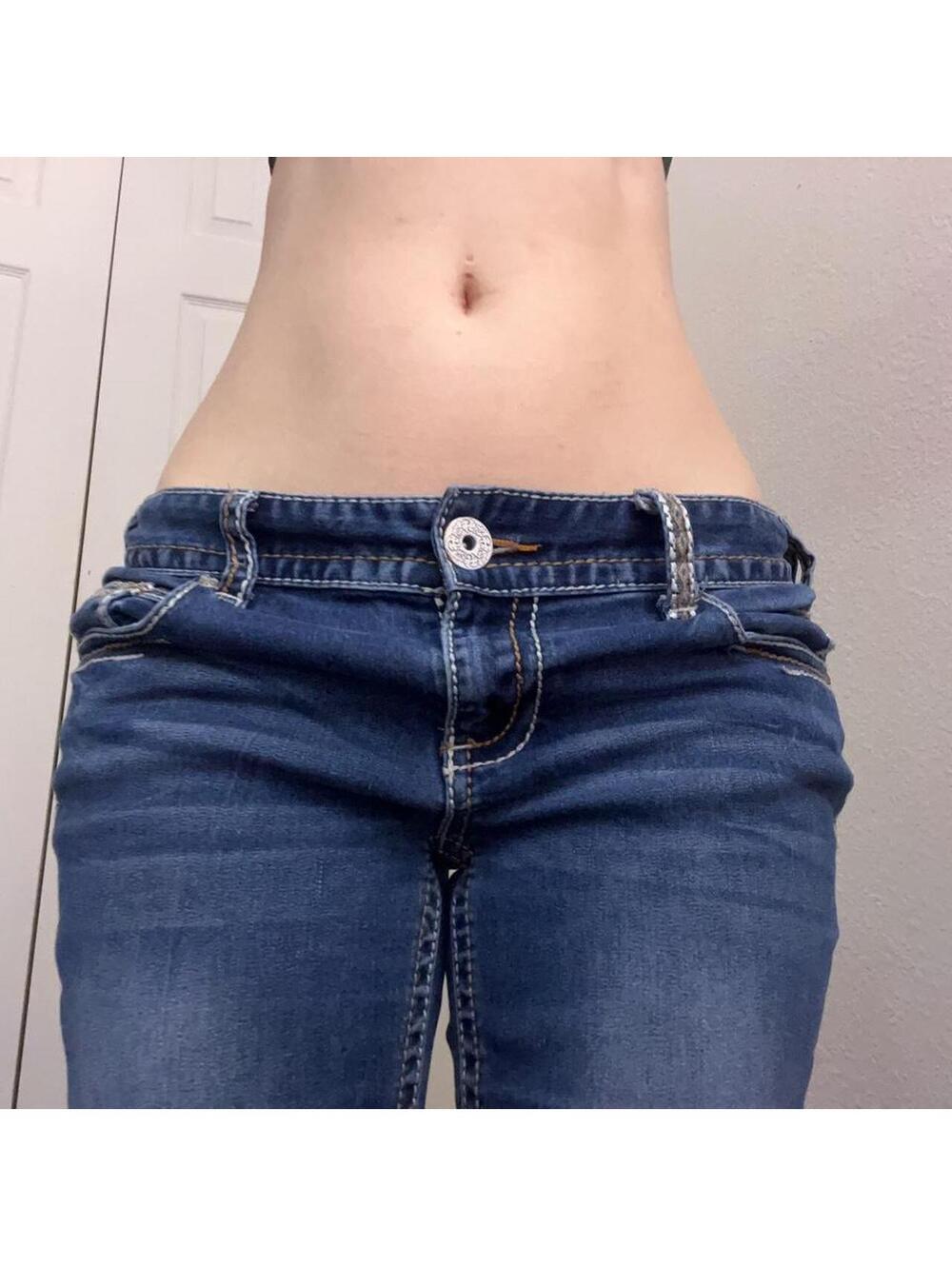 low rise flare jeans
